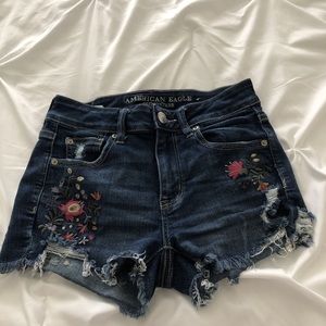 american eagle hi- rise shorties